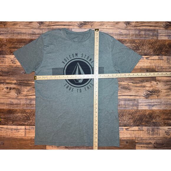 Size L Volcom Stone Green Graphic T-Shirt True To This Logo - Picture 5 of 5